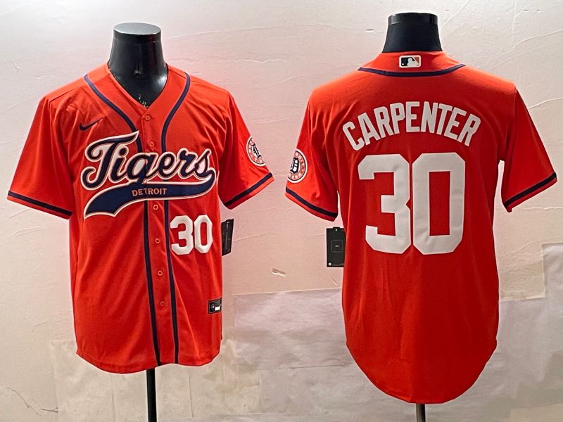 Men Detroit Tigers #30 Carpenter Orange Jointly Name 2025 Nike MLB Jersey style 5->san francisco giants->MLB Jersey